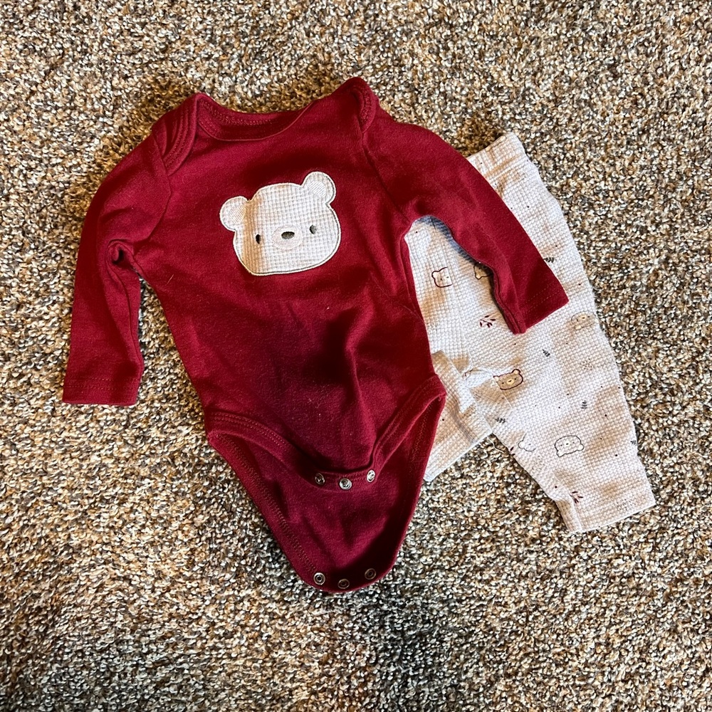 Burgundy Bear Kids Set